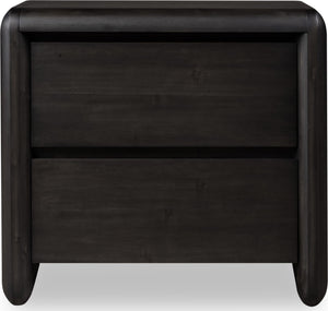 Xolani Two Drawer Acacia Wood Nightstand in Jaguar