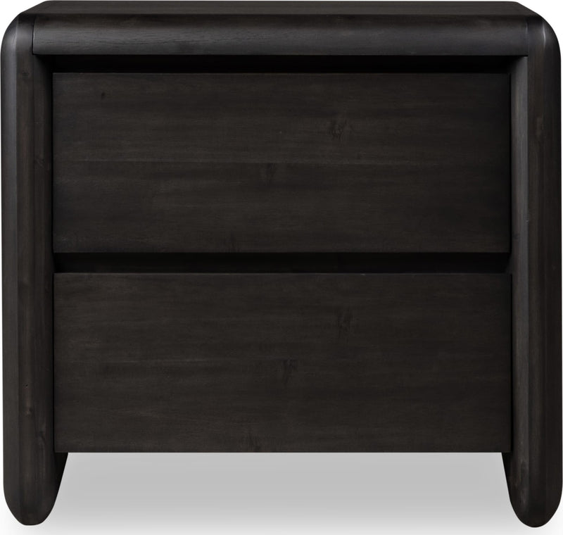 Xolani Two Drawer Acacia Wood Nightstand in Jaguar