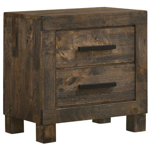 2 Drawer Nightstand - Brown Wood