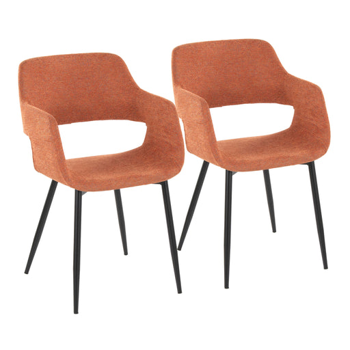 Lumi Source Margarite mid-century modern dining chair set of 2 with wooden legs and upholstered seats in a sleek design