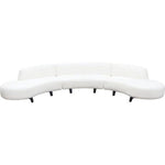 Vesper 3PC Modular Curved Armless Sofa & (2) Chaise in Faux White Shearling w/ Black Wood Leg Base