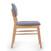 Set of two Noble House Voyager upholstered accent chairs with splayed legs and wood frames, showcasing stylish and comfortable seating.