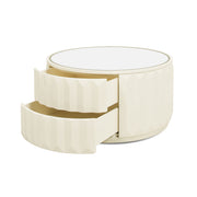 Facino - Round Storage Coffee Table - White Birch - R&R Furniture Gallery (Fountain Valley, CA)
