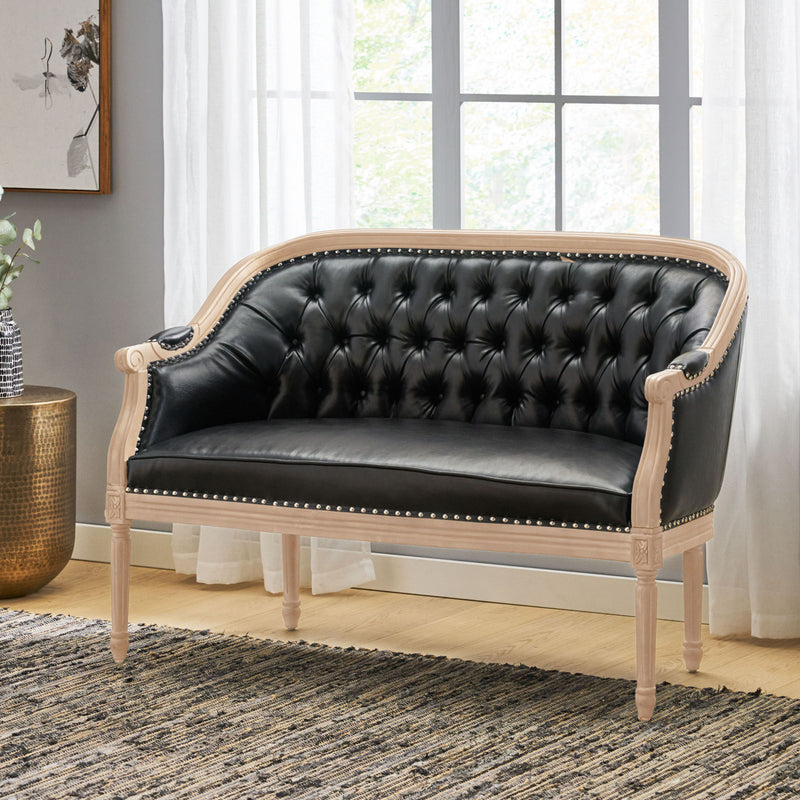French Country Chesterfield Style Tufted Loveseat - R&R Furniture Gallery (Fountain Valley, CA)