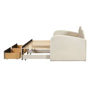 Upholstered Daybed With Cloud-Shaped Backrest, Trundle & 2 Drawers And USB Ports - R&R Furniture Gallery (Fountain Valley, CA)