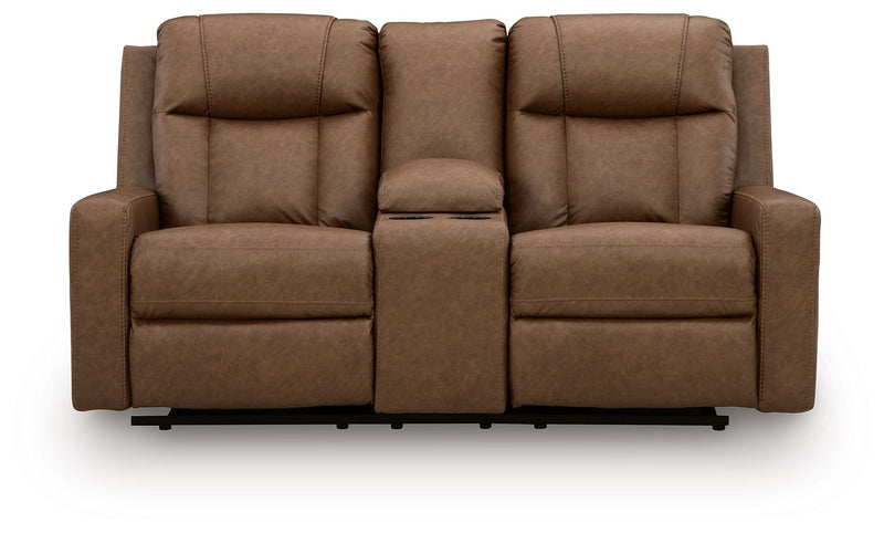 Mackmenville - Double Reclining Loveseat With Console - R&R Furniture Gallery (Fountain Valley, CA)