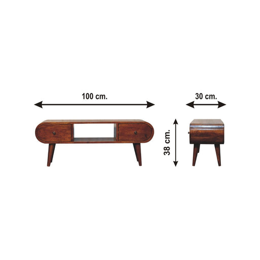 Solid Wood Circular TV Unit - R&R Furniture Gallery (Fountain Valley, CA)