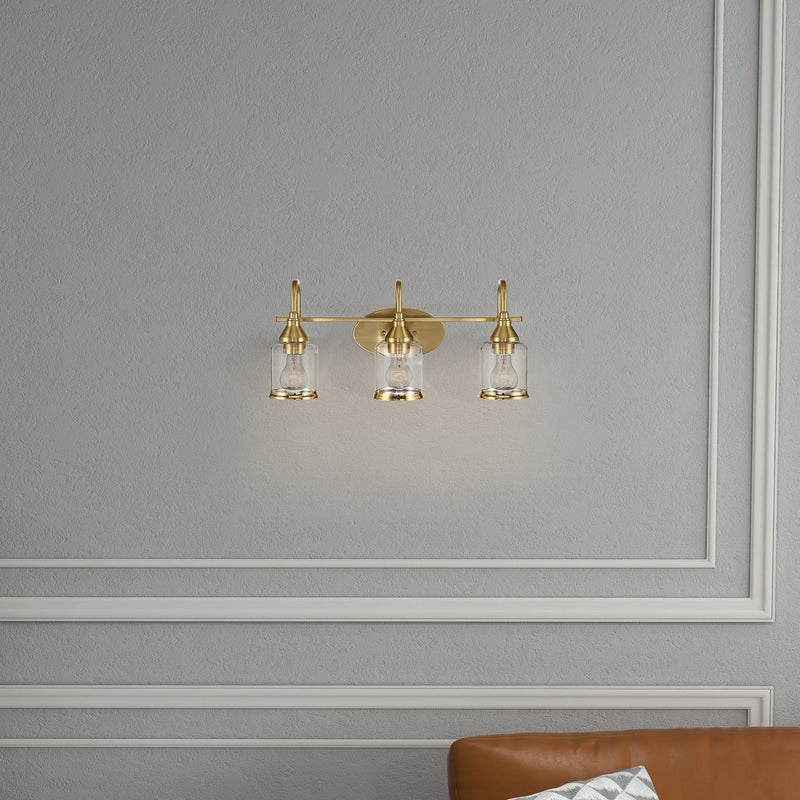3 Lights Brush Vanity Light - Clear / Gold - R&R Furniture Gallery (Fountain Valley, CA)