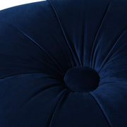 Ellen - Upholstered Clover Ottoman With Gold Bullion Fringe - Navy Blue - R&R Furniture Gallery (Fountain Valley, CA)