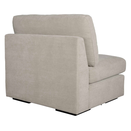 Uttermost Refuge armless stationary sofa with neutral fabric upholstery and sleek modern design, displayed in a stylish living room setting.