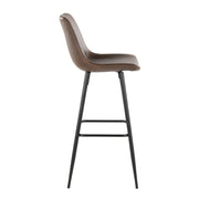 Set of two Lumi Source Durango industrial urban fixed height counter stools with square footrests in black and espresso finish.