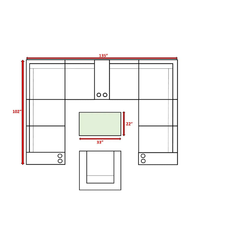 Outdoor Wicker Sectional With Weather Resistant Cushions And Table - R&R Furniture Gallery (Fountain Valley, CA)