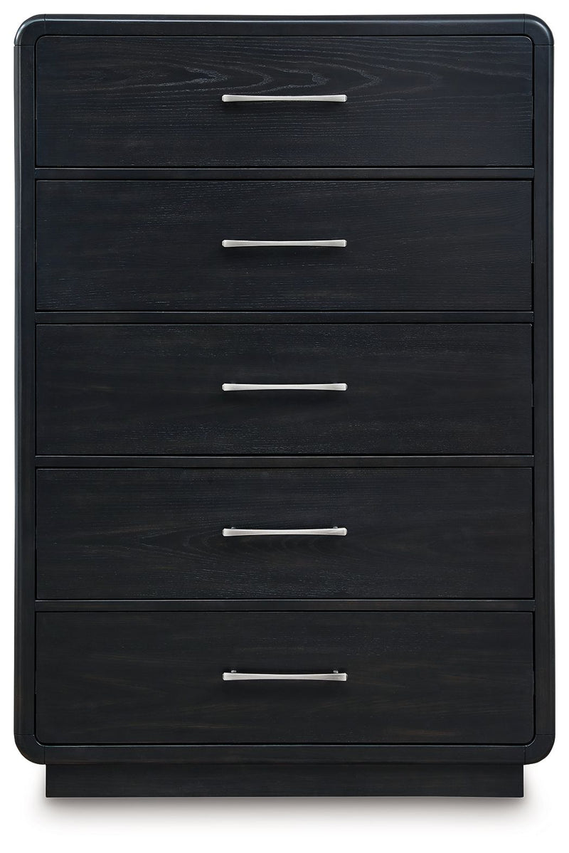 Rowanbeck - Five Drawer Chest - Black - R&R Furniture Gallery (Fountain Valley, CA)