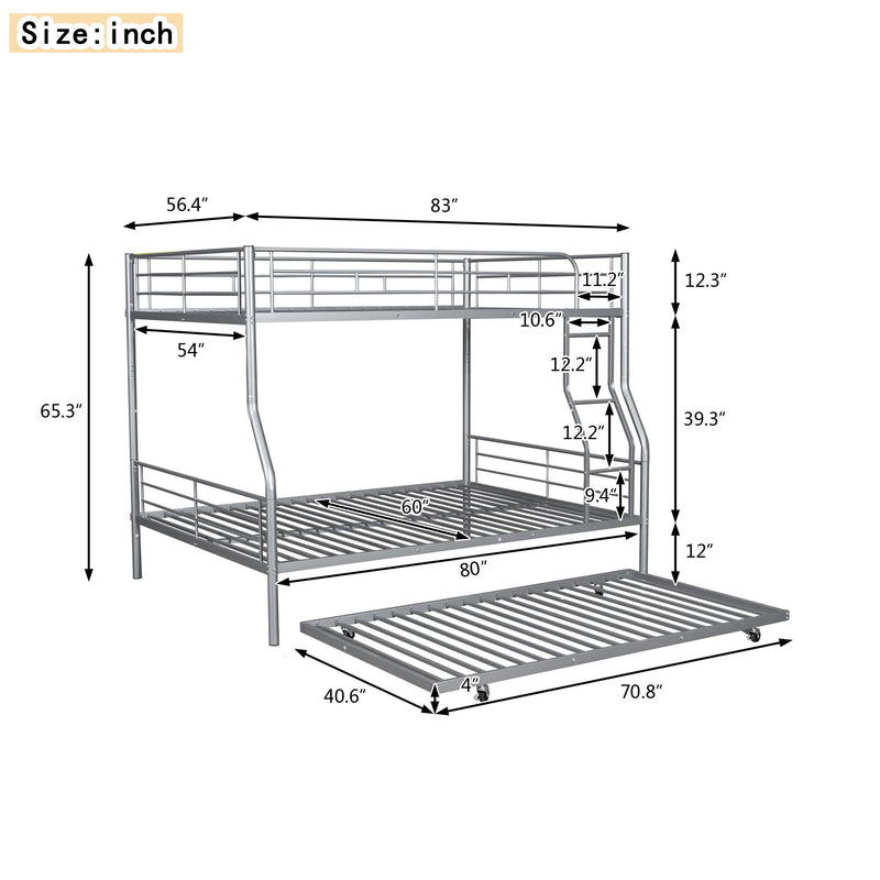 DreamHaus steel construction bunk bed with twin beds stacked vertically, sturdy metal frame, and safety railings.