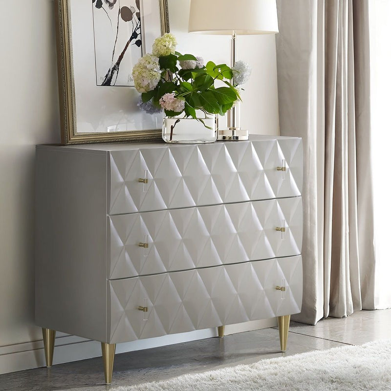 Anson - Console Cabinet - Metallic Silver & Champagne - R&R Furniture Gallery (Fountain Valley, CA)