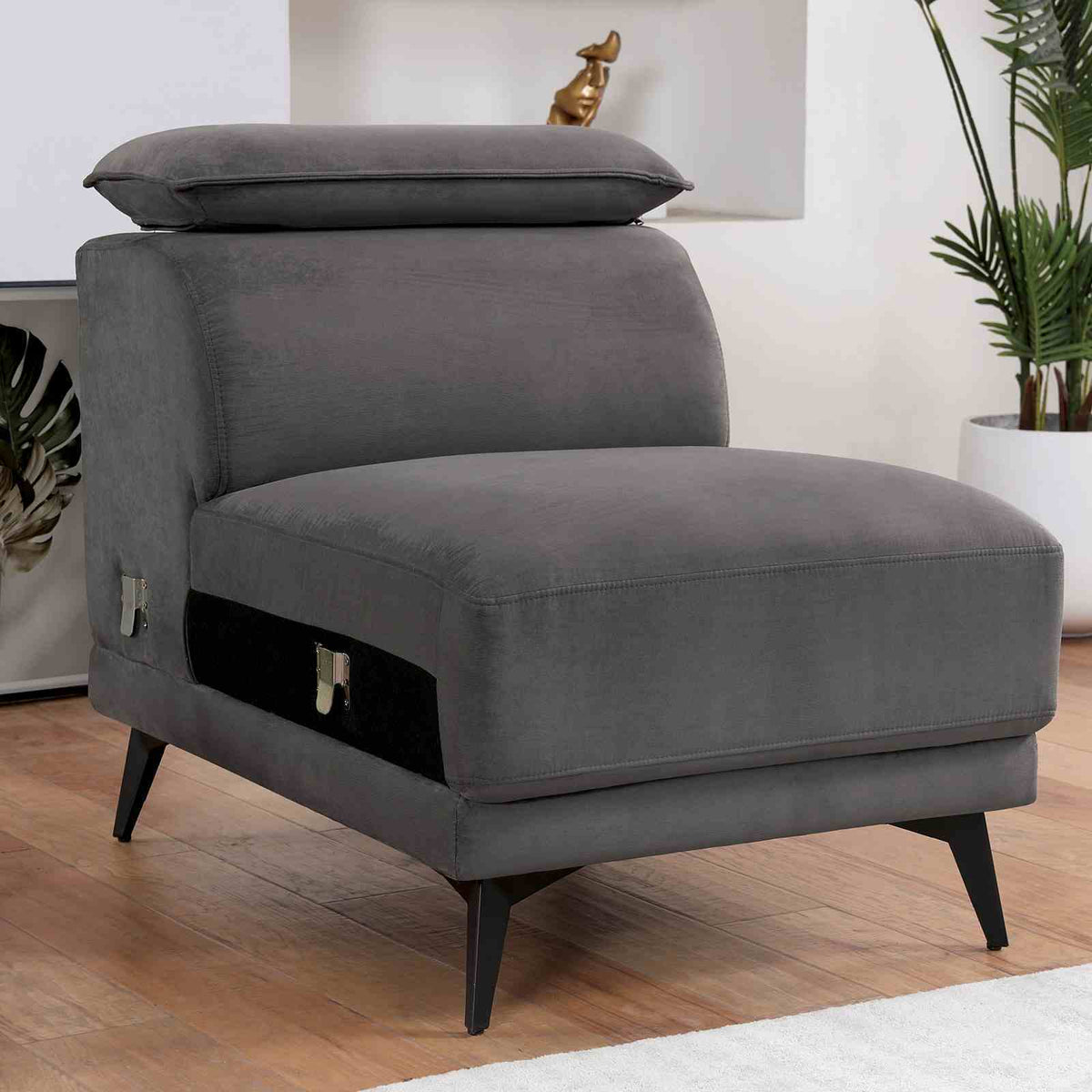 Napanee - Armless Chair, Dark Gray