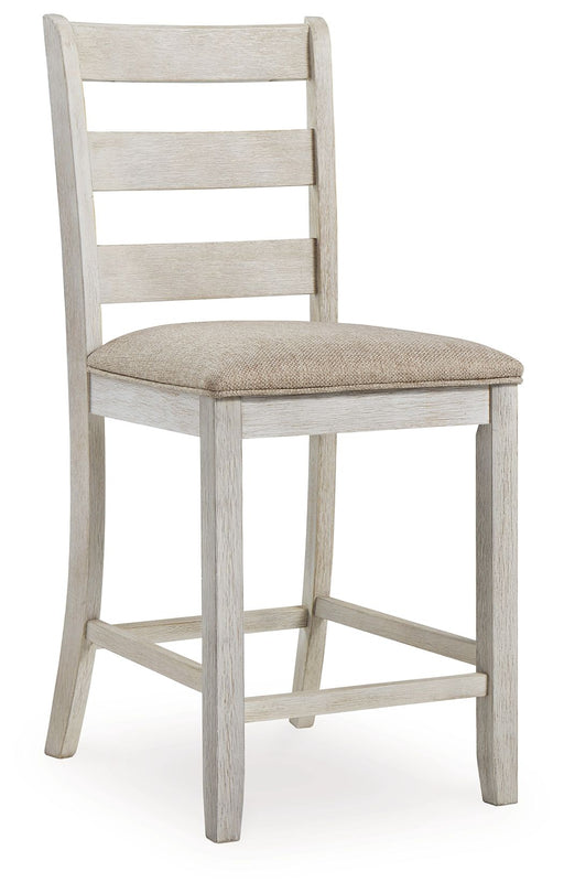 Skempton - Upholstered Barstool (Set of 2) - White - R&R Furniture Gallery (Fountain Valley, CA)