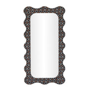 TOV Furniture Charlene 39x75-inch squiggle wall mirror with biologic print design, modern decorative wall mirror.