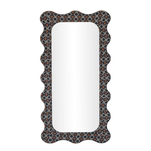 TOV Furniture Charlene 39x75-inch squiggle wall mirror with biologic print design, modern decorative wall mirror.