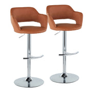 Lumi Source Margarite contemporary adjustable barstools with swivel, rounded T footrest, set of 2, modern kitchen or bar seating