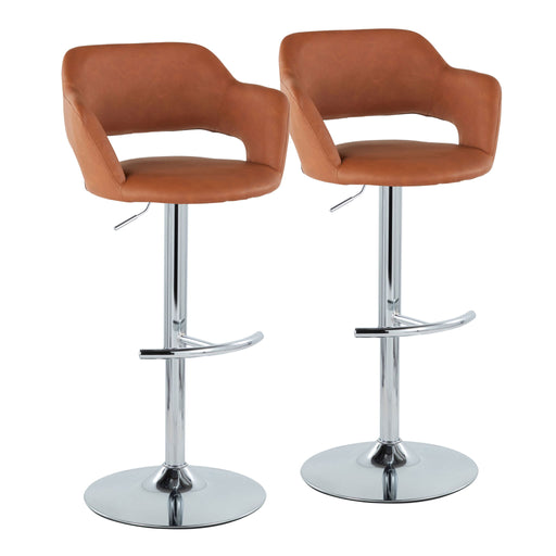 Lumi Source Margarite contemporary adjustable barstools with swivel, rounded T footrest, set of 2, modern kitchen or bar seating
