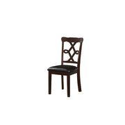 Ingeborg - 5 Piece Dining Set - Black Synthetic Leather & Espresso - R&R Furniture Gallery (Fountain Valley, CA)