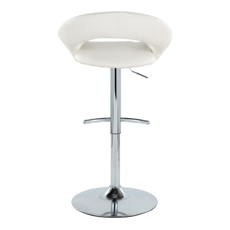 Lumi Source Posh contemporary adjustable barstool set with swivel, rounded T-footrest, modern design, black upholstery, two stools.