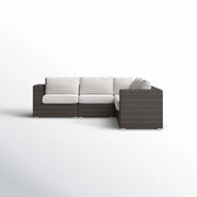 Luxurious Wicker Patio Sectional With Weather Resistant Sunbrella Cushions - R&R Furniture Gallery (Fountain Valley, CA)