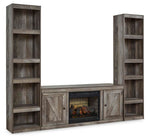 Wynnlow - 3-Piece Entertainment Center With Electric Fireplace - Gray