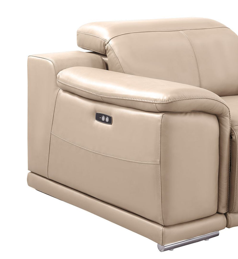 2679 - Power Reclining Sofa, Console Loveseat & Chair Set In Genuine Leather (6 Recliners)