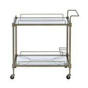 Aditya - Serving Cart - Mirrored & Antique Brass - R&R Furniture Gallery (Fountain Valley, CA)