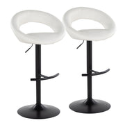 Lumi Source Posh contemporary adjustable barstools set with swivel, rounded T footrest, modern design, and sleek finishes.