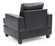 Transitional design armchair by Glory Furniture featuring neutral upholstery and wooden legs, modern and comfortable seating option.