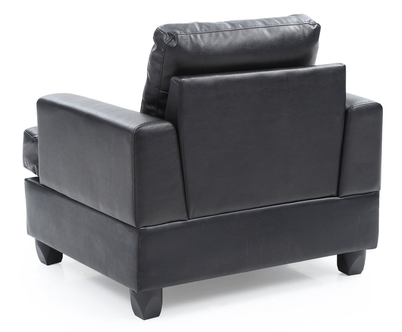 Transitional design armchair by Glory Furniture featuring neutral upholstery and wooden legs, modern and comfortable seating option.