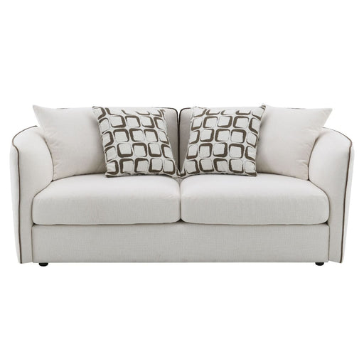 Yolanda - Loveseat With 4 Pillows - Beige Chenille - R&R Furniture Gallery (Fountain Valley, CA)