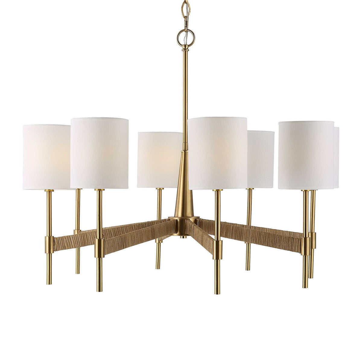 Lautoka - Rattan 8 Light Chandelier - Light Brown