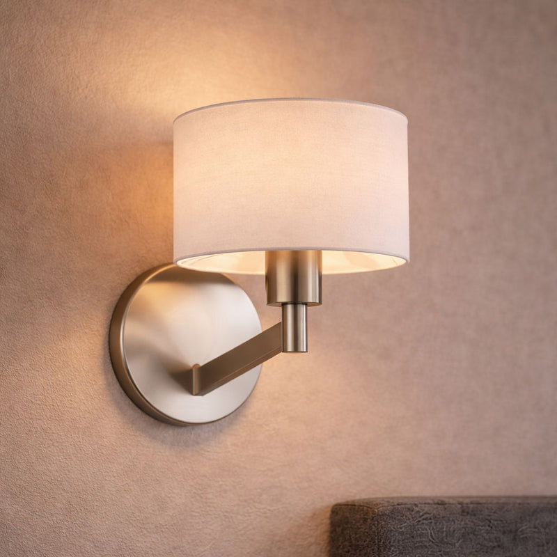 Nebula - Base Wall Lamp With Rotary Switch Shade - Brushed Nickel / Silver / White - R&R Furniture Gallery (Fountain Valley, CA)