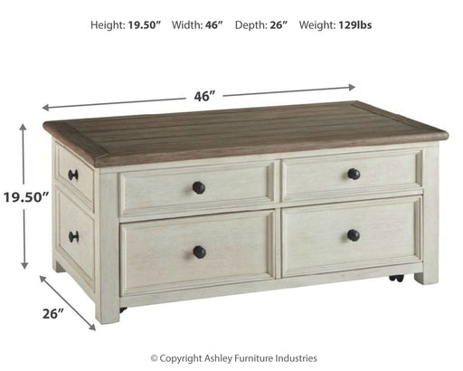 Bolanburg - Lift Top Cocktail Table - White / Brown / Beige - R&R Furniture Gallery (Fountain Valley, CA)