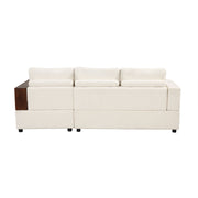 Noble House stationary sectional sofa with upholstered cushions and reversible armrests, perfect for modern living rooms.
