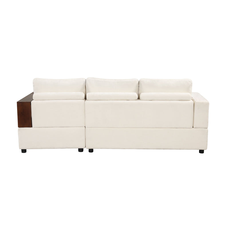 Noble House stationary sectional sofa with upholstered cushions and reversible armrests, perfect for modern living rooms.