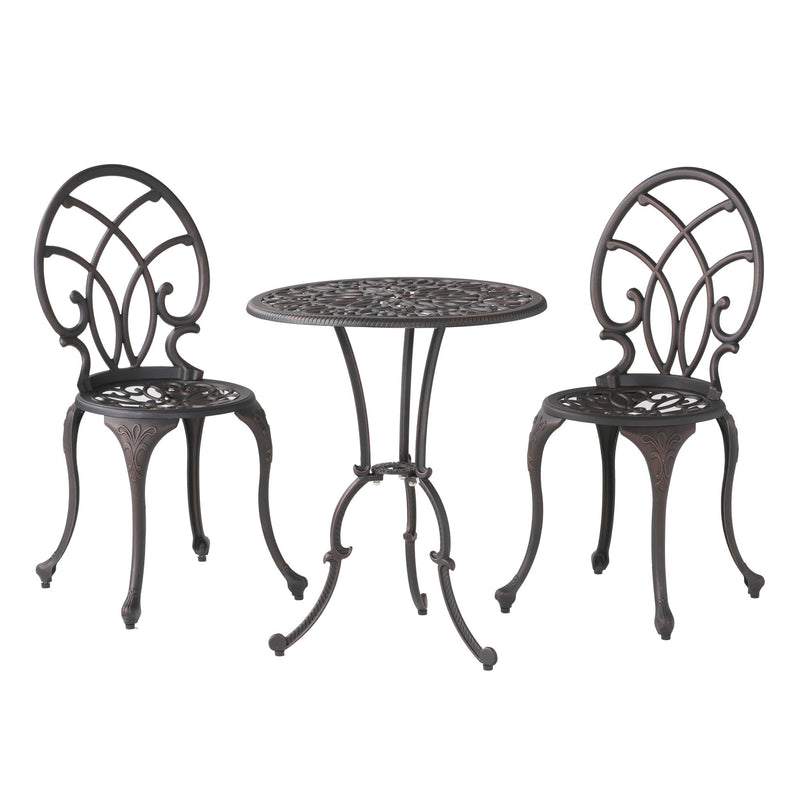 Charleston 3 Pieces Cast Bistro Set - Copper - R&R Furniture Gallery (Fountain Valley, CA)
