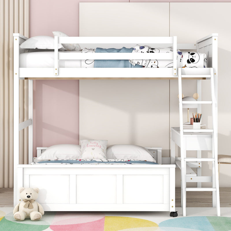 Full Over Full Bunk Bed With Desk - R&R Furniture Gallery (Fountain Valley, CA)