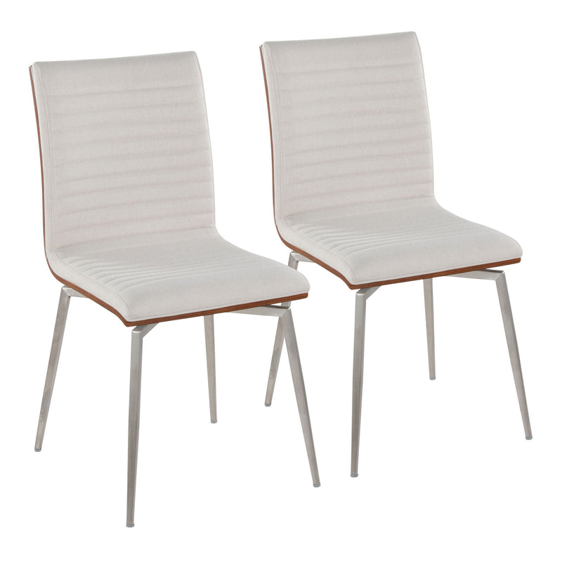 Set of two Lumi Source Mason contemporary dining chairs with swivel seats, modern design and sleek black finish.