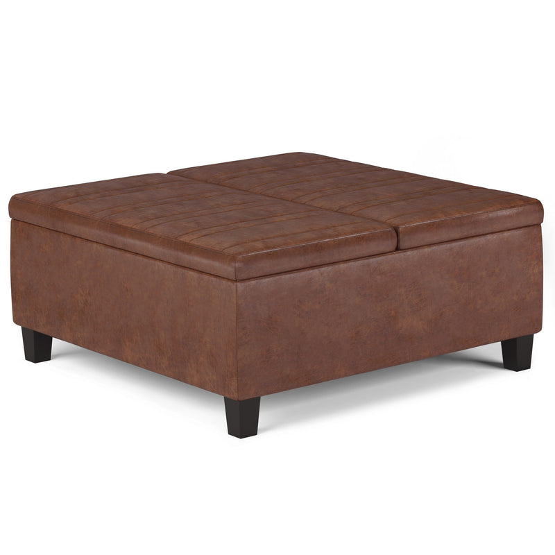 Ellis - Coffee Table Storage Ottoman Contemporary Design - R&R Furniture Gallery (Fountain Valley, CA)