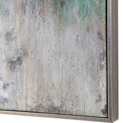 Blue abstract canvas art titled Tidal Wave by Uttermost, featuring flowing wave-like patterns in various shades of blue.
