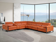 1246 - 7-Piece L-Shaped Modular Power Reclining Sectional With 4 Power Recliners And Power Headrests - R&R Furniture Gallery (Fountain Valley, CA)