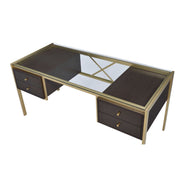 Yumia - Writing Desk - Gold & Walnut - R&R Furniture Gallery (Fountain Valley, CA)