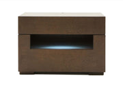 Ceres Modern Brown Oak and Grey Nightstand — view 2