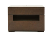 Ceres Modern Brown Oak and Grey Nightstand — view 3