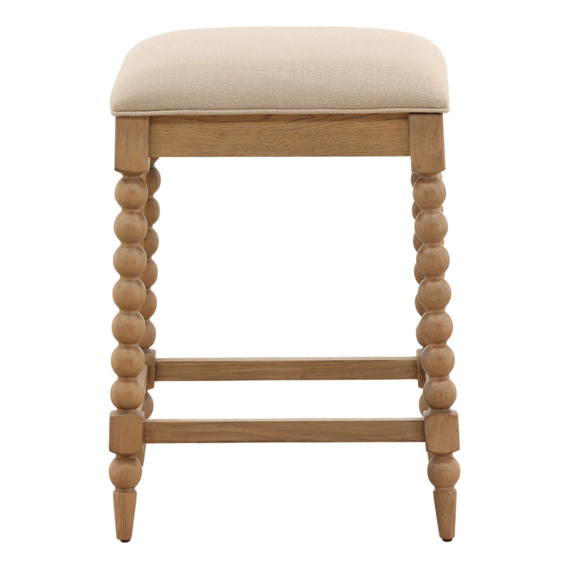 Marcellina - Counter Stool - Beige And Natural